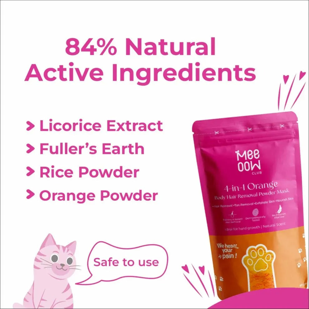 4-in-1 MEEO0W BODY HAIR REMOVAL WAX POWDER