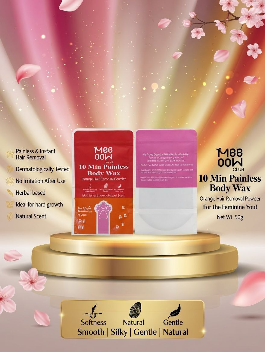 4-in-1 MEEO0W BODY HAIR REMOVAL WAX POWDER